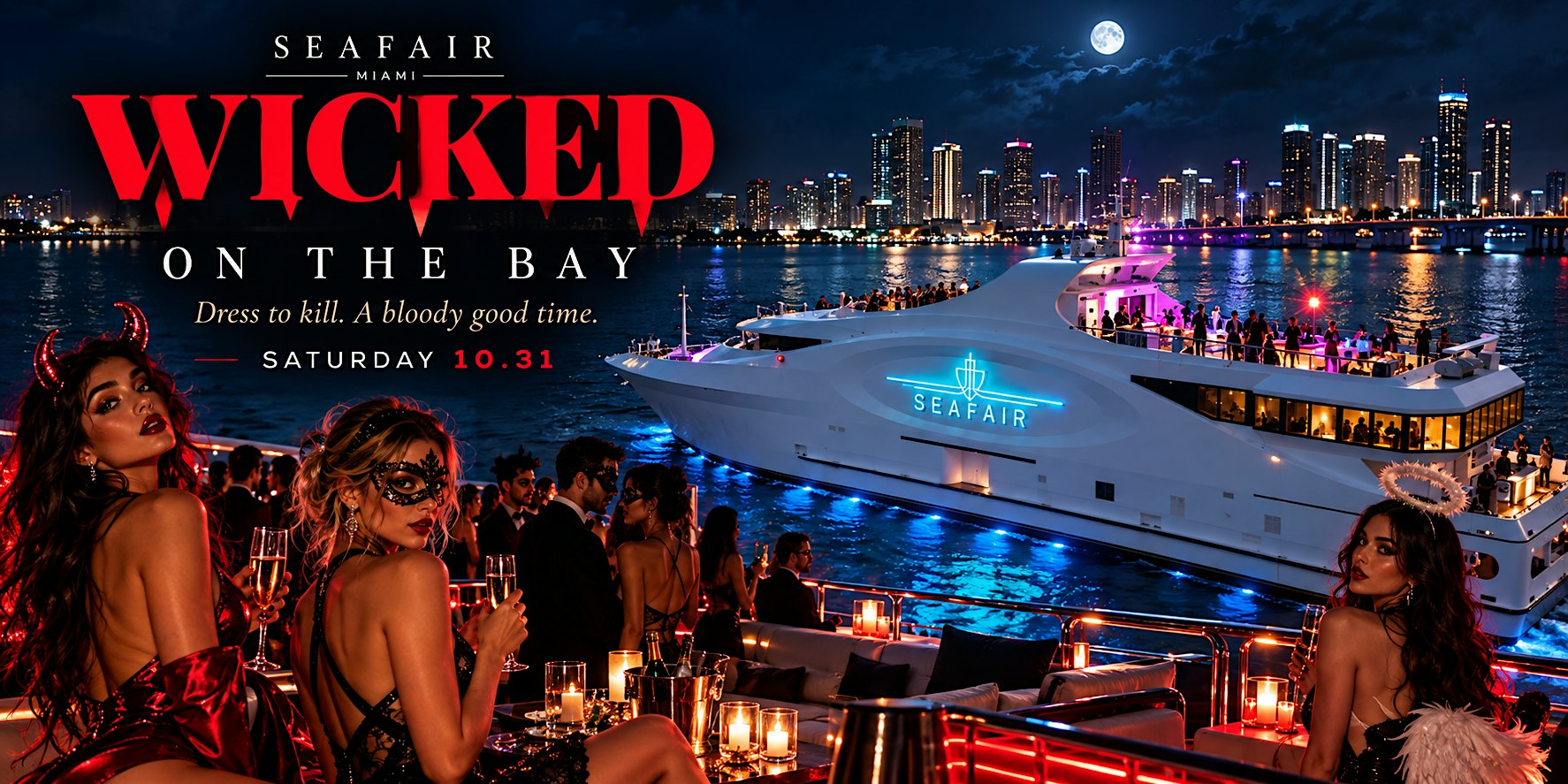 A Wicked Halloween on the Bay Aboard Seafair's Iconic Miami Megayacht