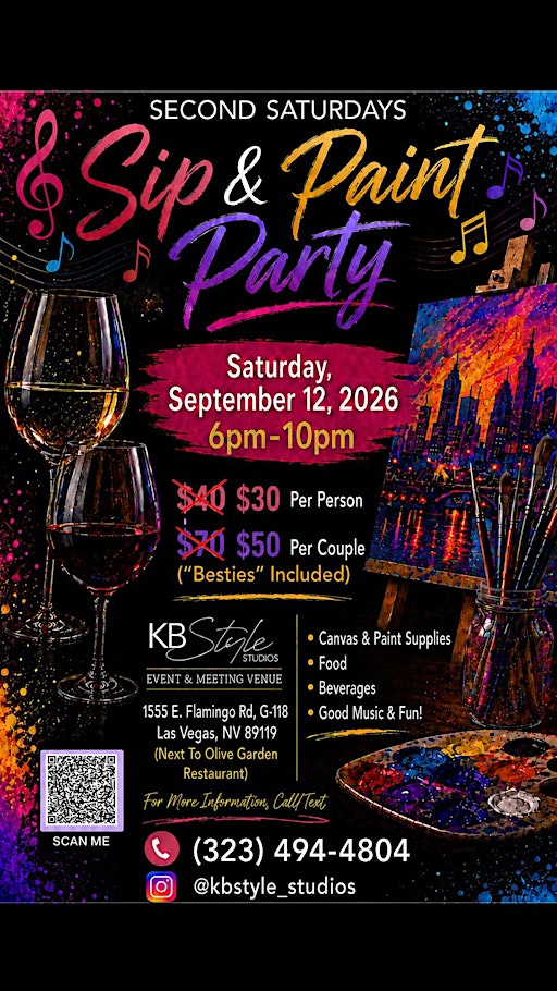 SECOND SATURDAYS SIP & PAINT PARTY