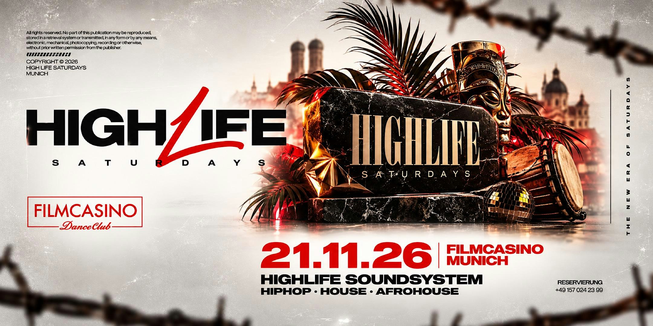 SA 21.11 • HIGHLIFE Saturdays • Filmcasino