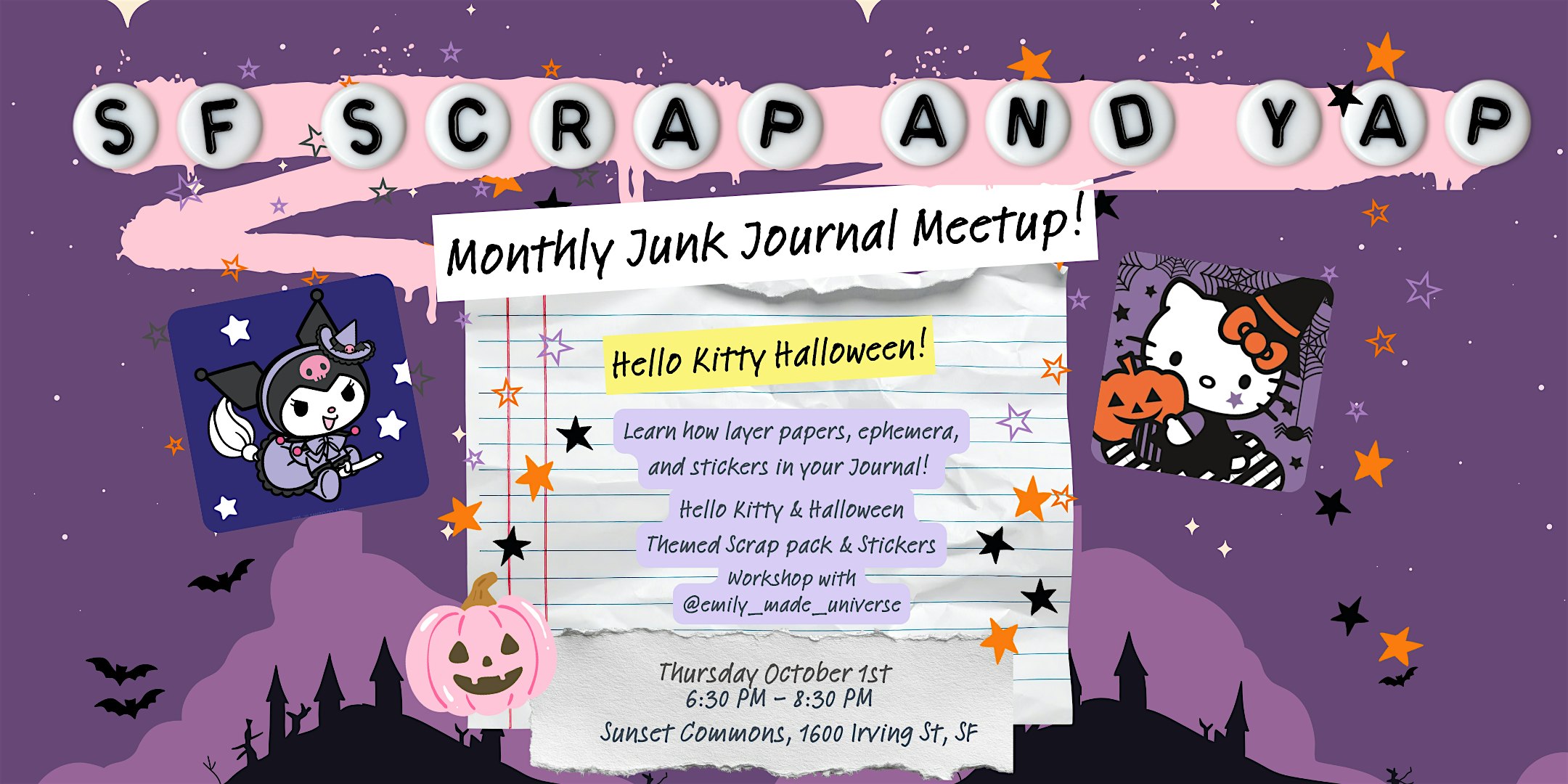 SF Scrap & Yap Monthly Meetup: Hello Kitty Halloween!