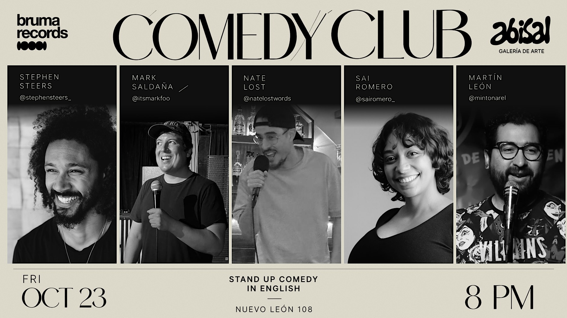 English Comedy Night at Bruma Records Condesa