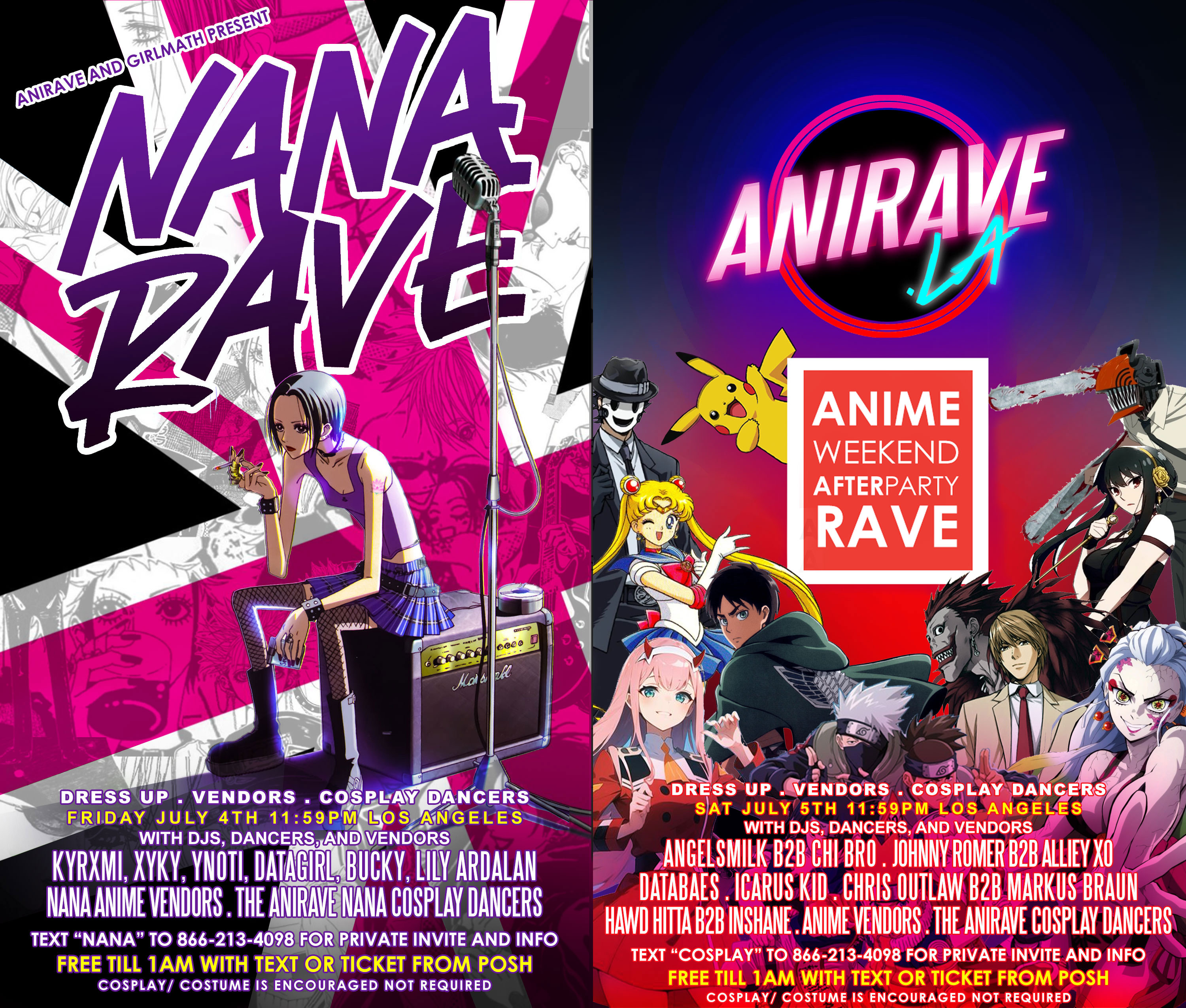 ANIRAVE Anime All Weekend Afterparty | NANA Rave Friday + SATURDAY Anime Cosplay Rave
