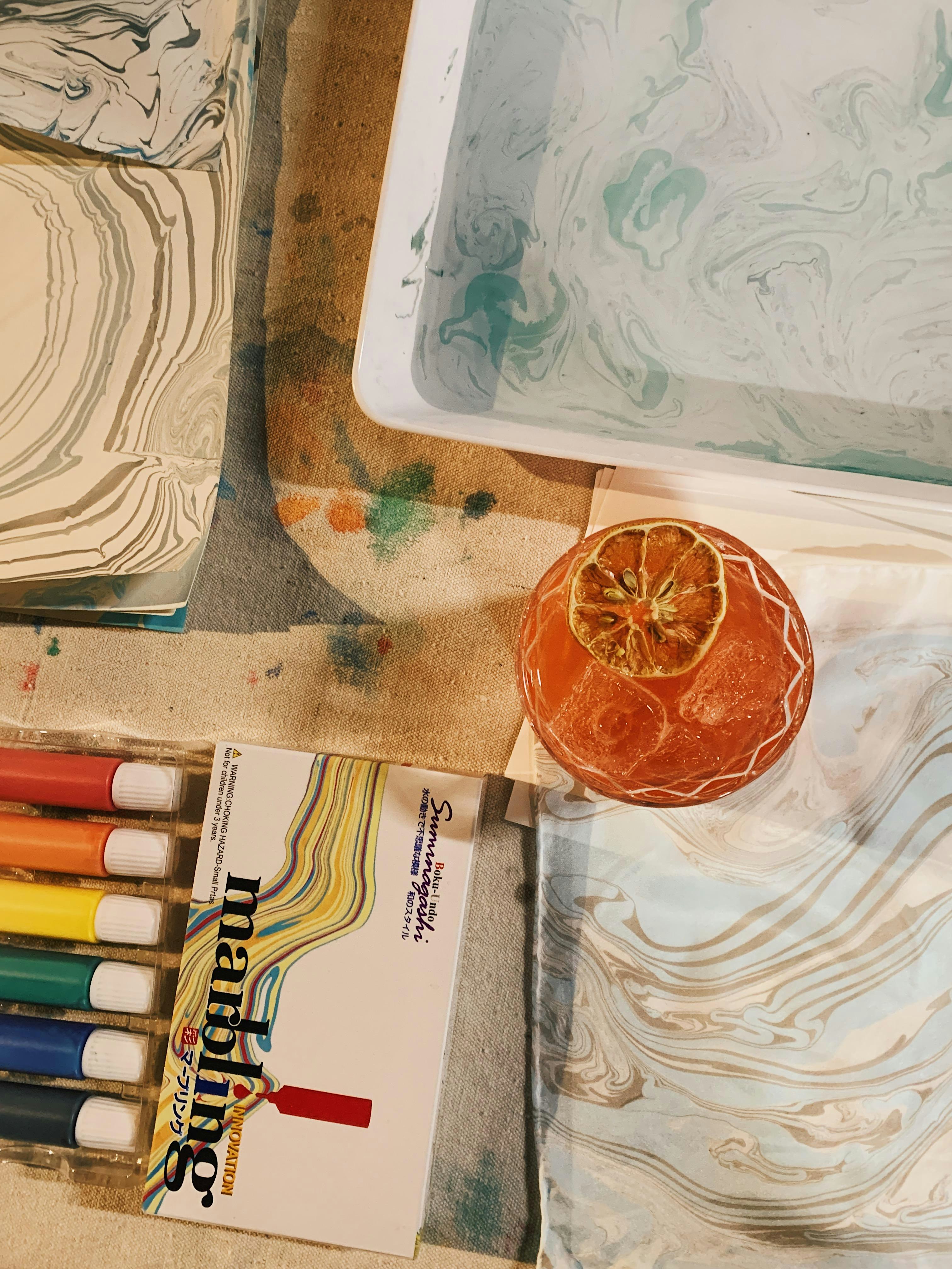 Suminagashi: Meditative Paper Marbling Workshop at Wolf Point Distilling