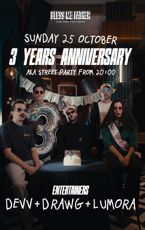 3 years anniversary – street party: DEVV + Drawg + Lumora