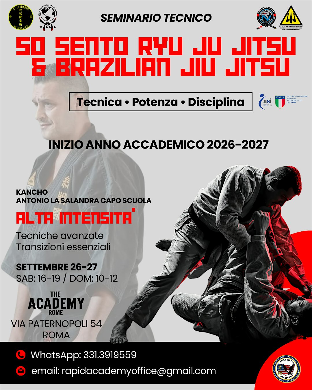 Seminario Tecnico di Sō Sentō Ryū Jū Jitsu e Brazilian Jiu Jitsu