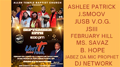 Uniti Tour/Church Van Music concert @ Allen Temple Baptist Church