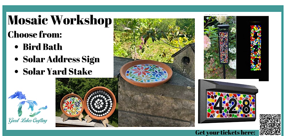 Paw Paw Mosaic Bird Bath or Solar Sign workshop @ St Julian Winery