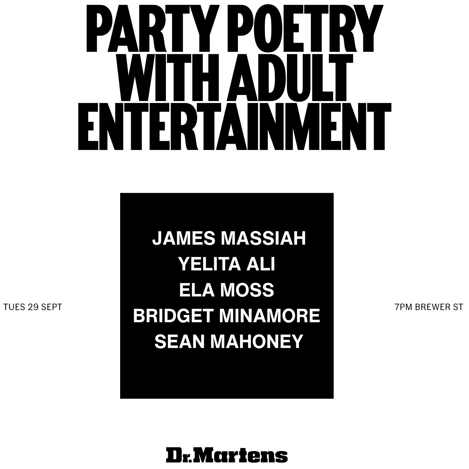Party Poetry with Adult Entertainment
