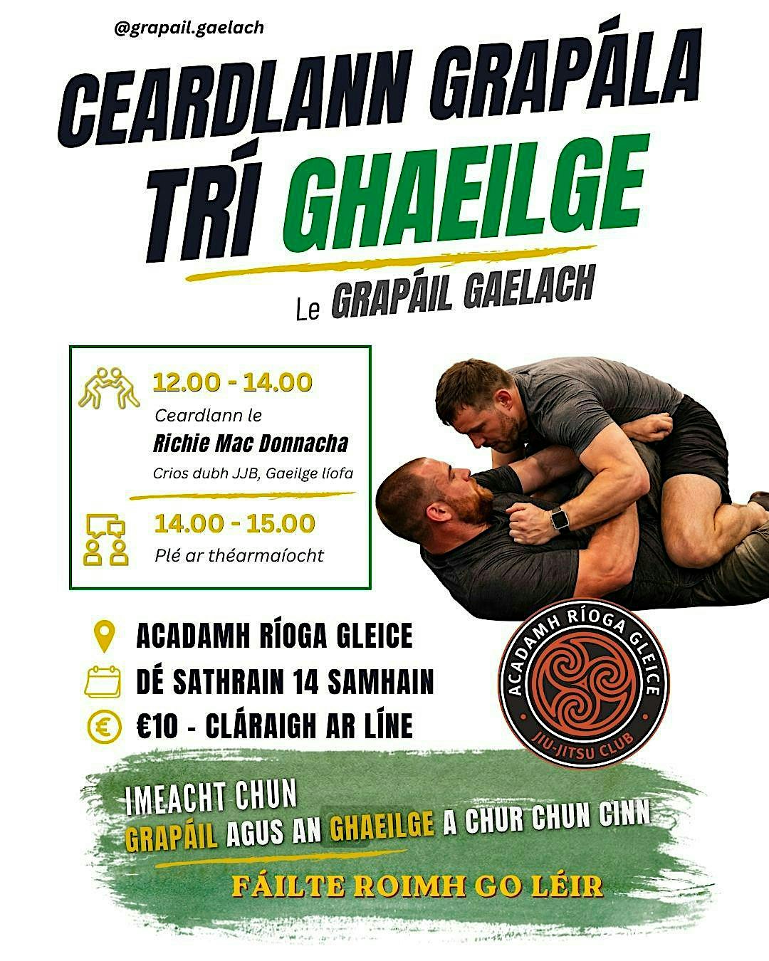 Irish Language Grappling Workshop - Cearlann Grapála Trí Ghaeilge