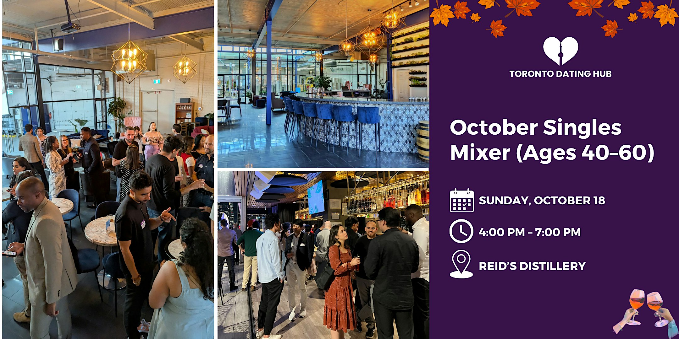 Toronto Dating Hub: October Singles Mixer (Ages 40-60)