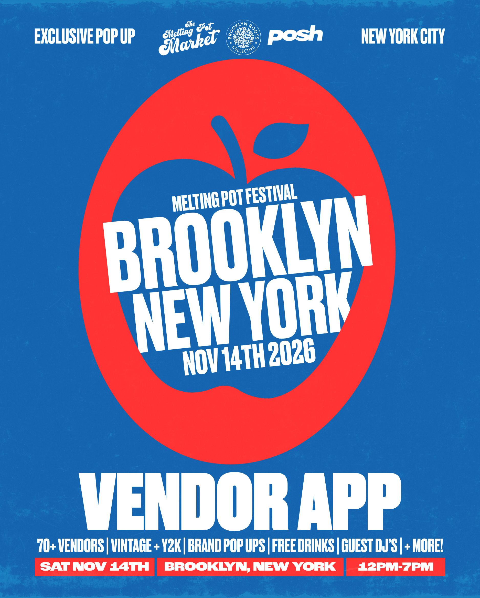 NEW! MELTINGPOT FESTIVAL: BROOKLYN, NEW YORK: SATURDAY, NOV 14TH, 2026: VENDOR REGISTRATION