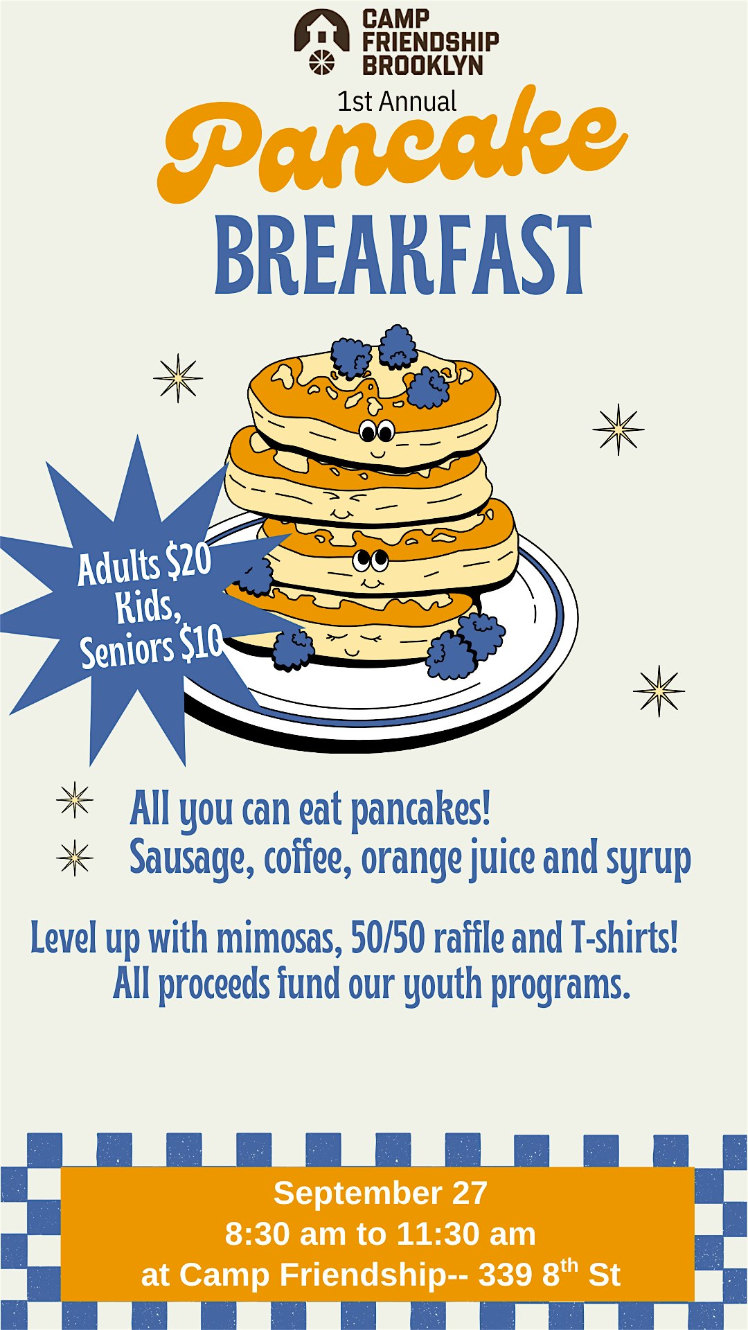 Camp Friendship Brooklyn 1st annual Pancake Breakfast