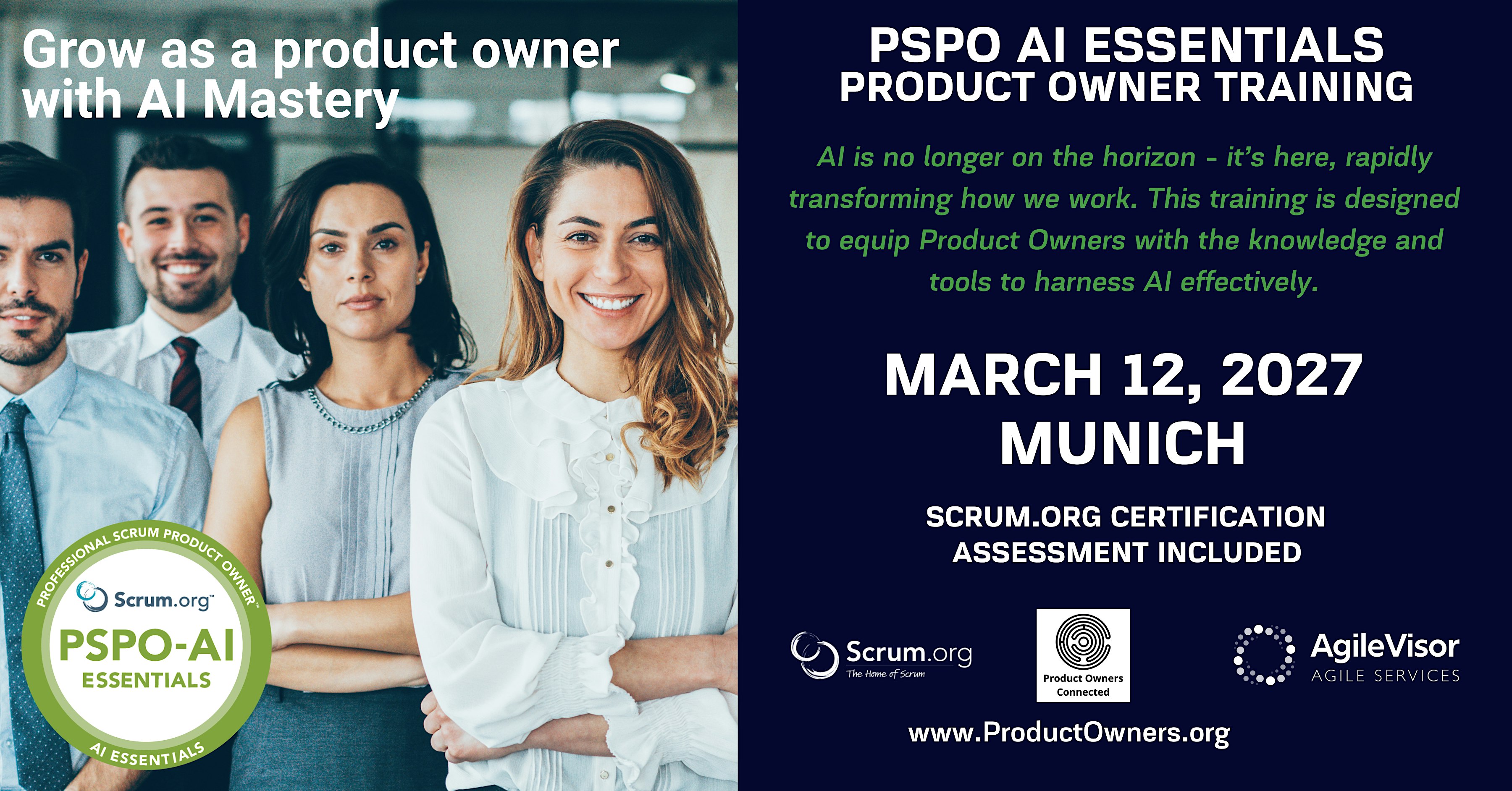 Product Owner - AI Essentials (PSPO-AIE). A Scrum.org Certified Training.