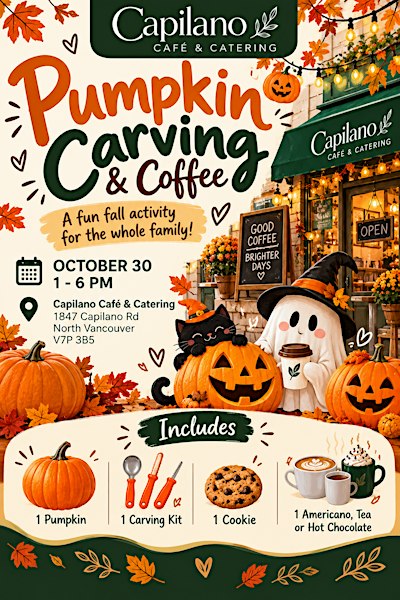 Pumpkin Carving & Coffee at Capilano Café!