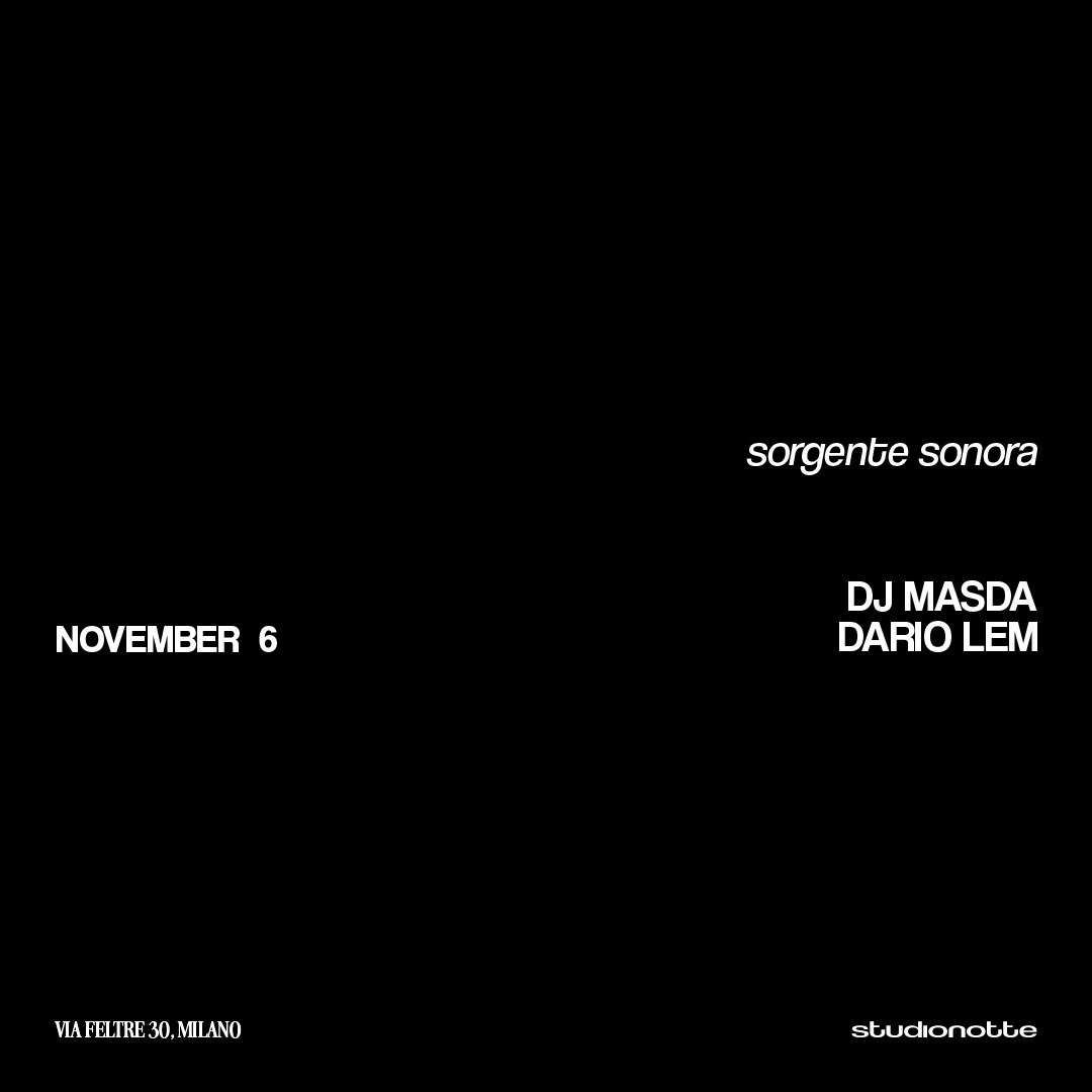 SORGENTE SONORA with DJ Masda