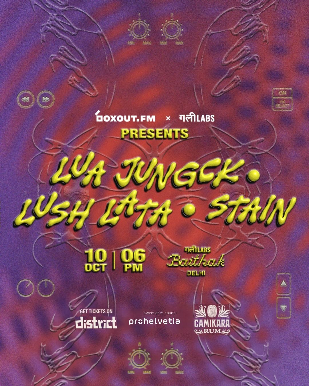 boxout.fm x Gully Labs present Lua Jungck, Lush Lata and Stain