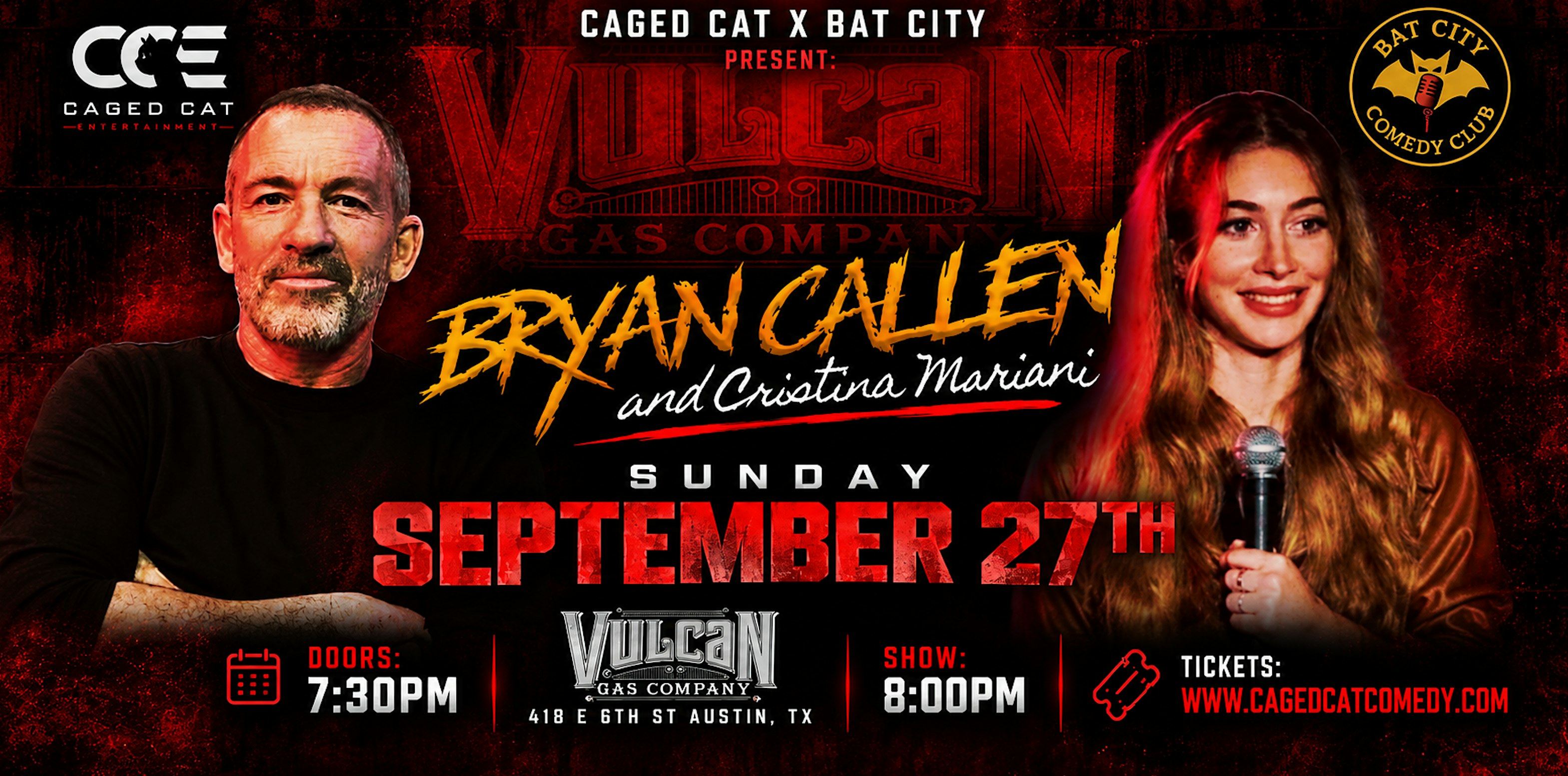 BRYAN CALLEN + CRISTINA MARIANI LIVE IN AUSTIN 9/27