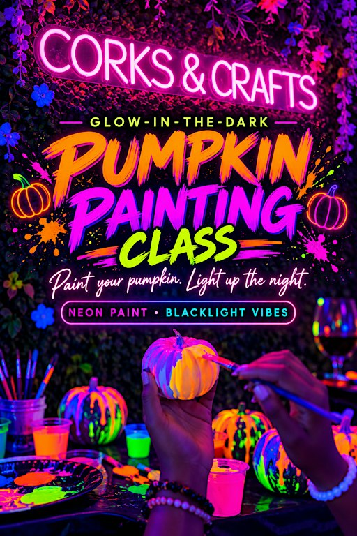 PUMPKIN FAMILY PAINT NIGHT GLOW IN THE DARK HALLOWEEN 10/31 1PM