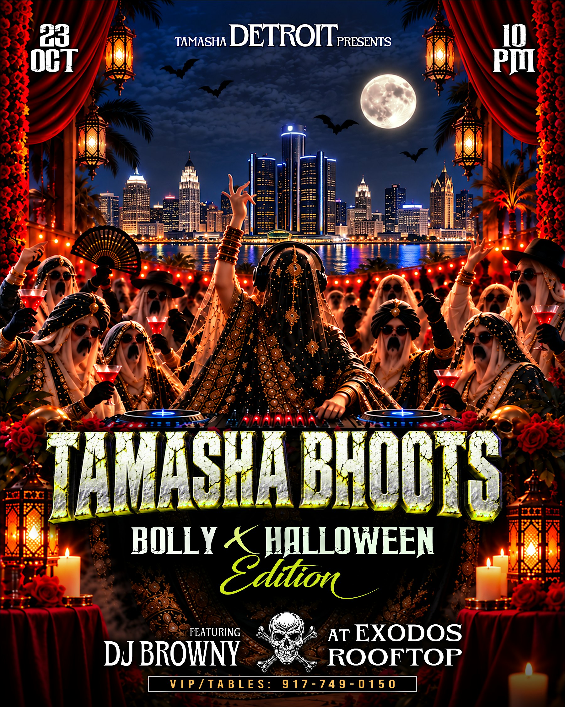 Detroit Tamasha Bhoots: Bollywood Halloween Party @Exodos Rooftop