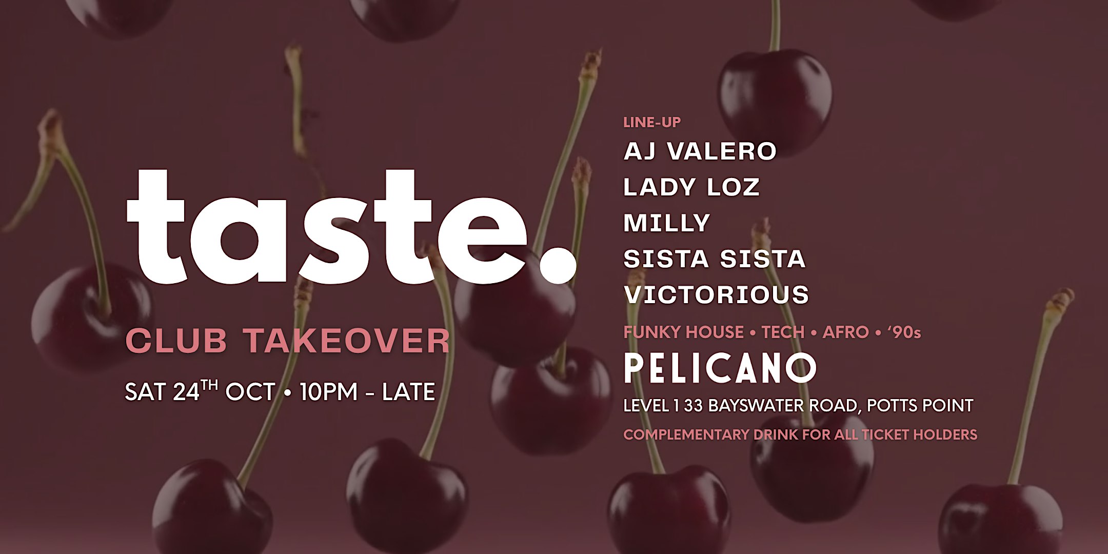 TASTE CLUB TAKEOVER: PELICANO
