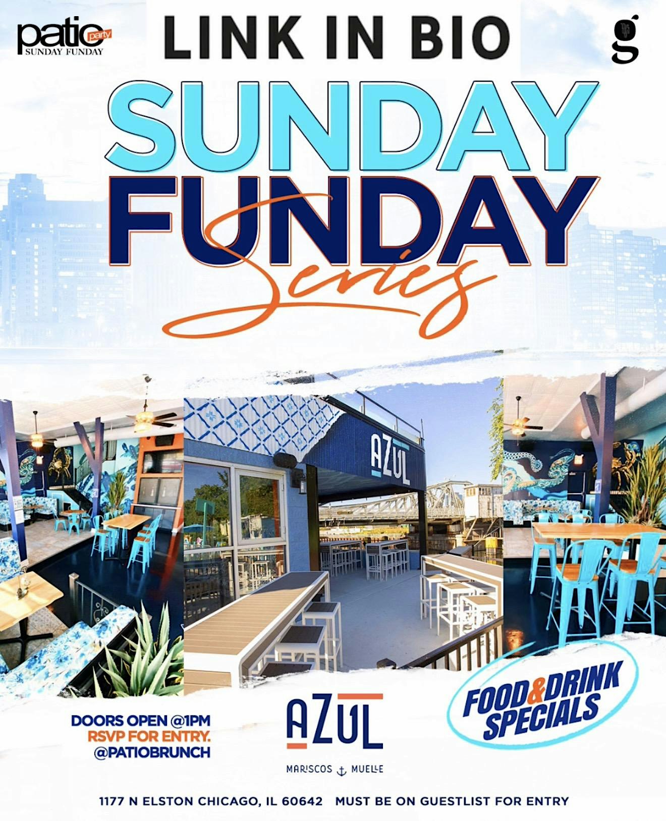 All New! Patio Brunch Sunday Funday Series @ AZUL! RSVP
