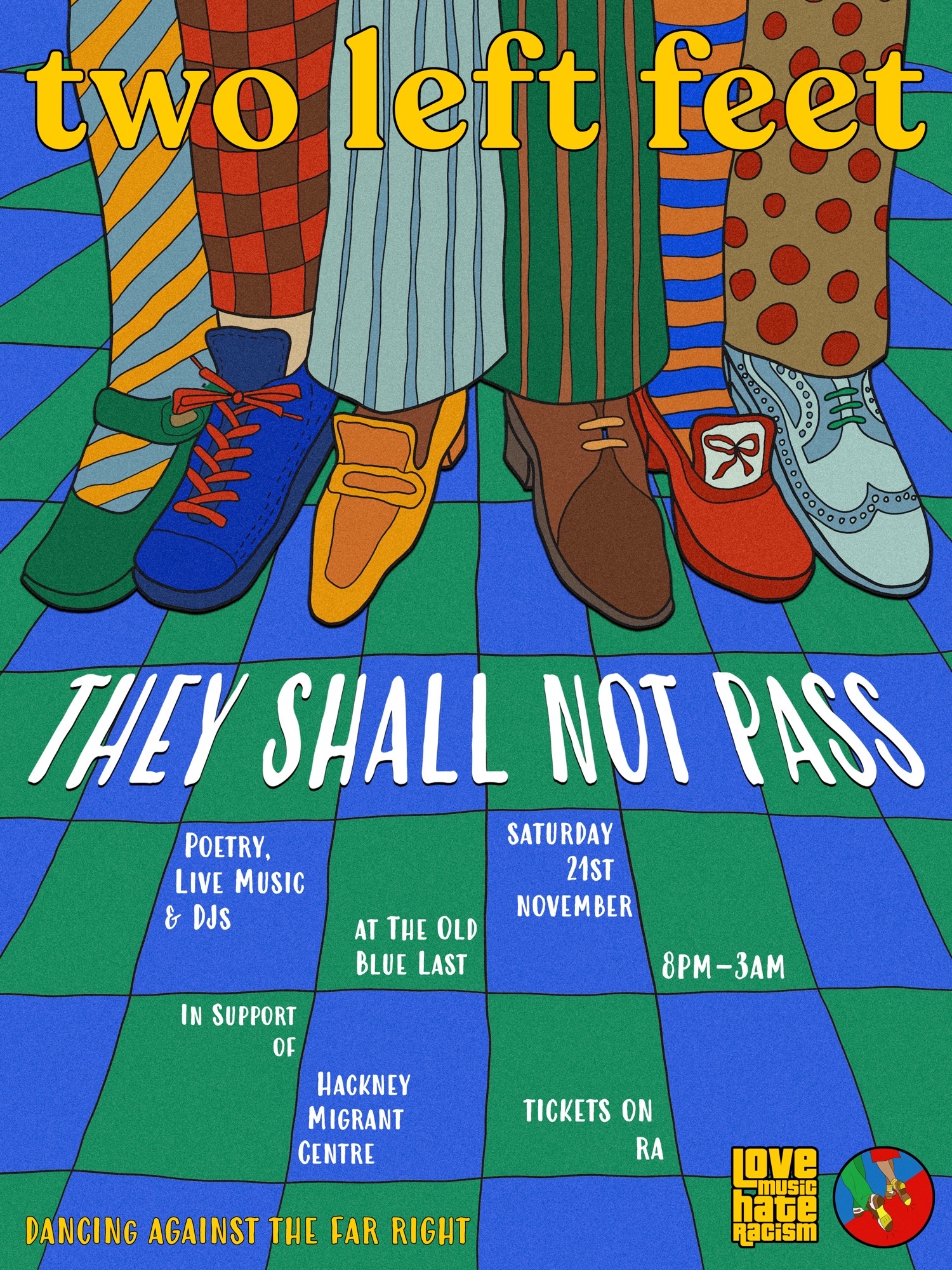 two left feet in support of Hackney Migrant Shelter