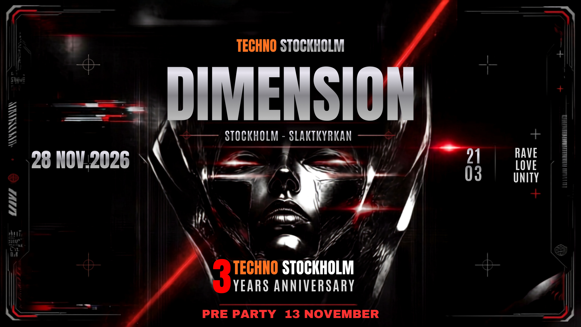 DIMENSION - TECHNO STOCKHOLM — 3RD ANNIVERSARY
