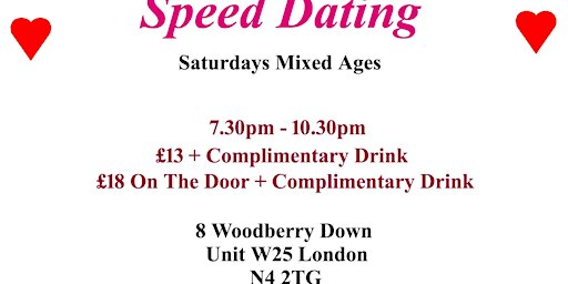 Speed Dating.  Saturdays.  Mixed Ages.