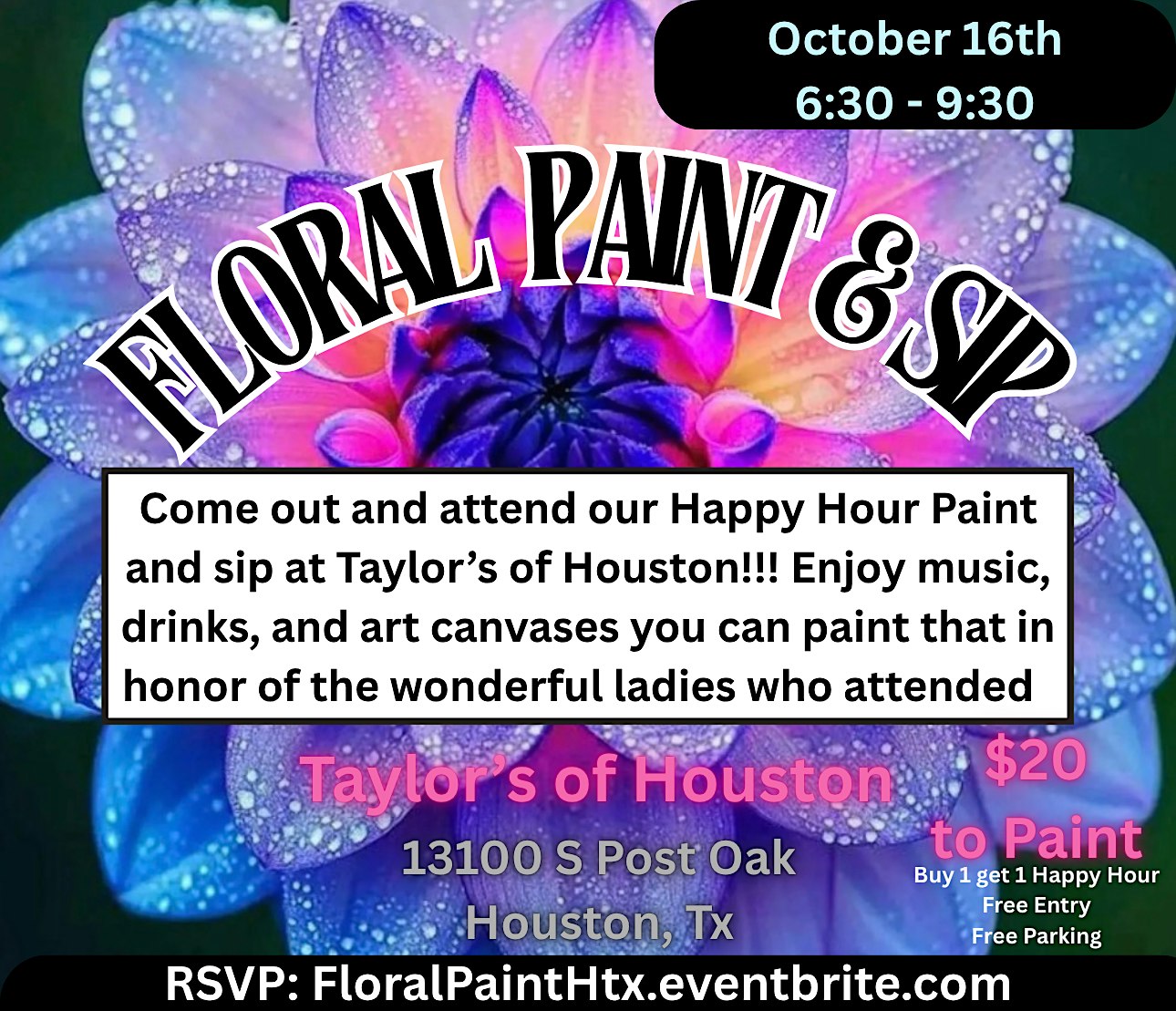 Floral  Paint & Sip Night at Taylor's of Houston