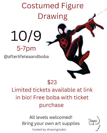 Spiderman Miles Morales Costumed Figure Drawing 10/9 at Afterlifebobaandtea