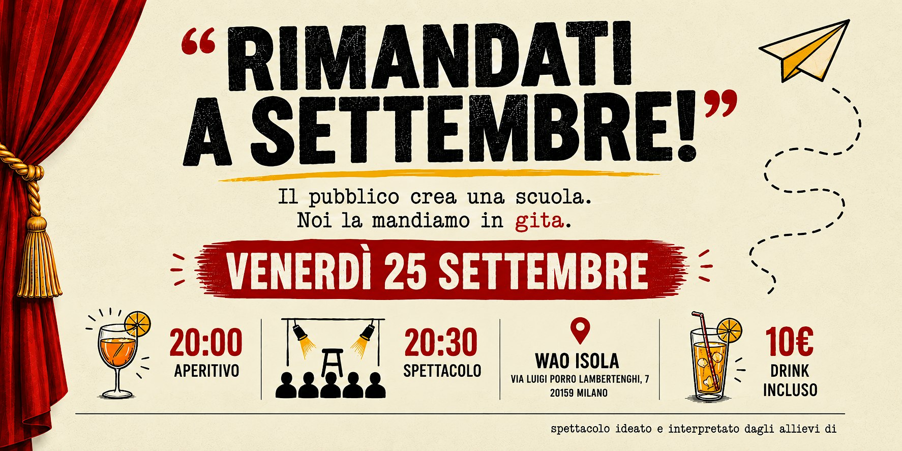 Serata di Improvvisazione teatrale: "Rimandati a settembre!"