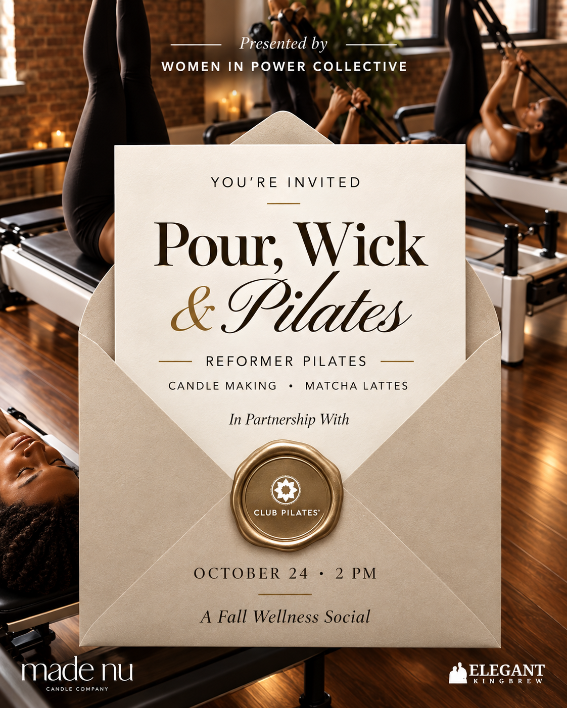 Pour, Wick & Pilates : A Fall Wellness Social