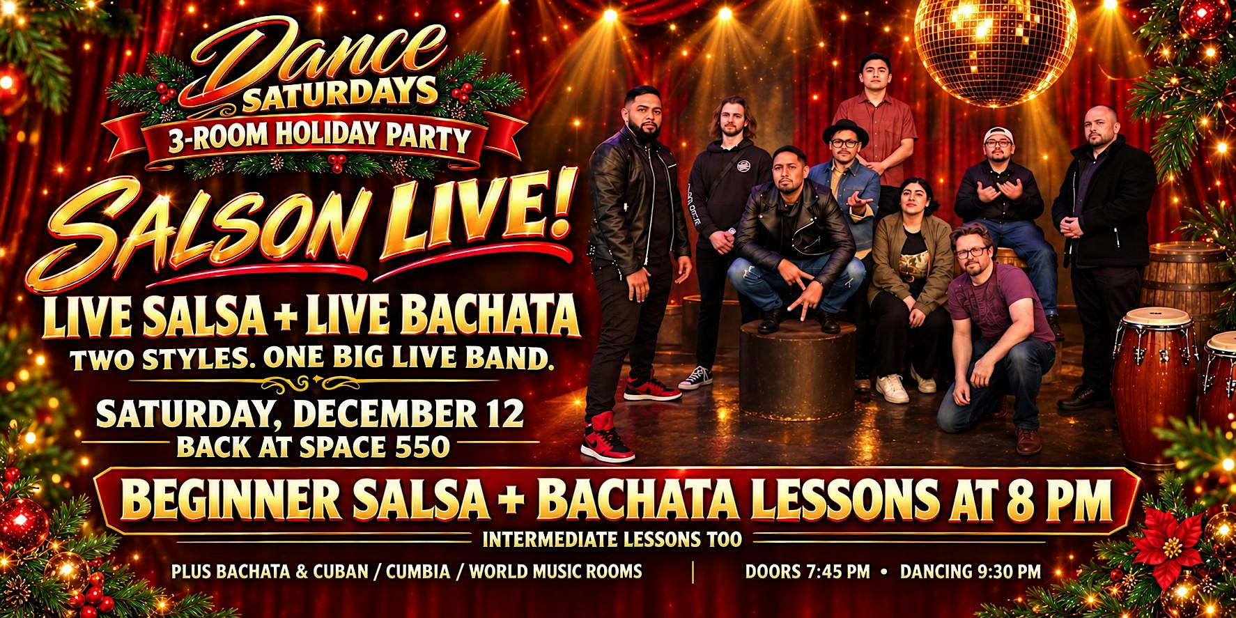 SALSON Live Salsa + Live Bachata | Dance Saturdays Holiday Party