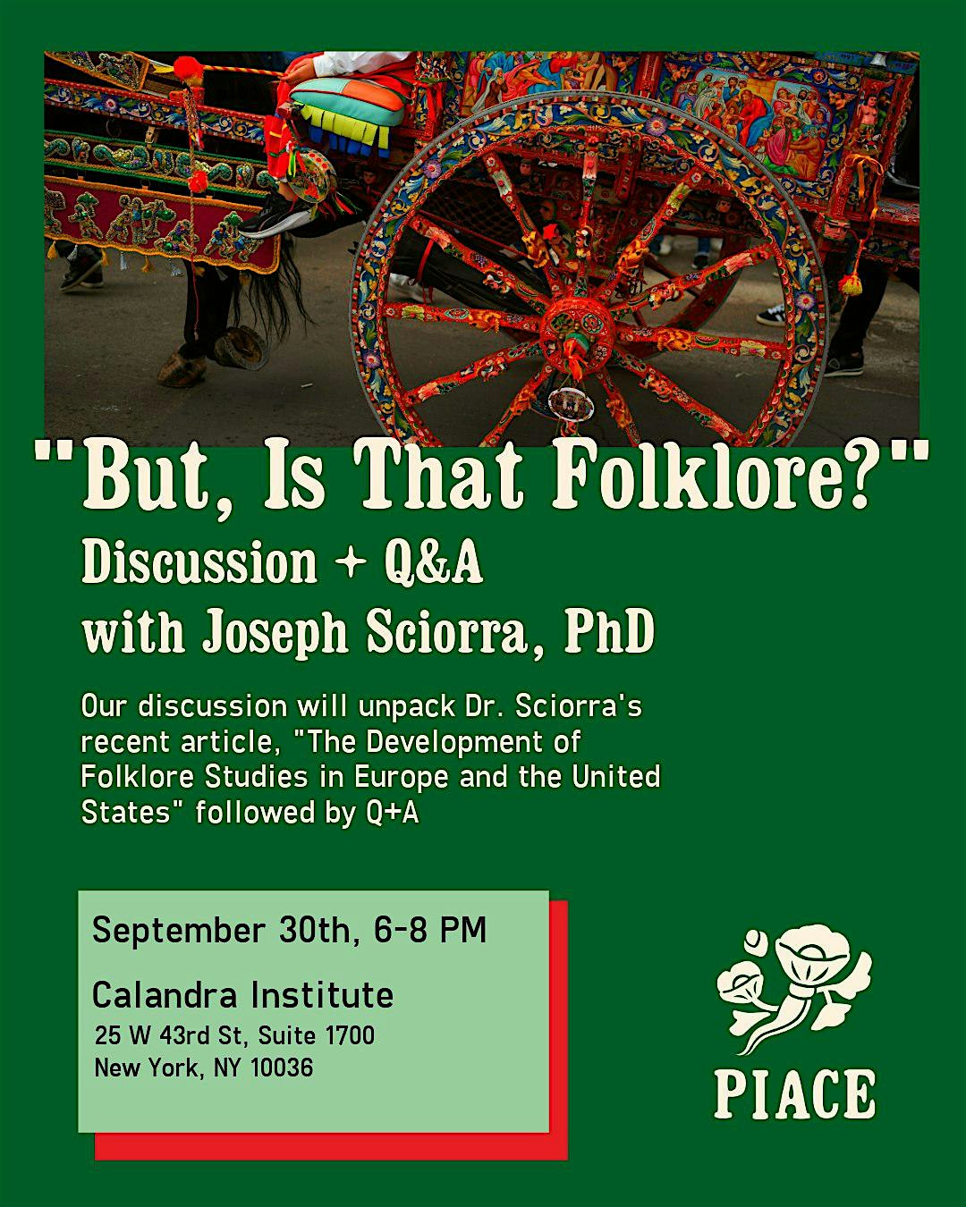 "But, Is That Folklore?" Discussion + Q&A with Joseph Sciorra, PhD