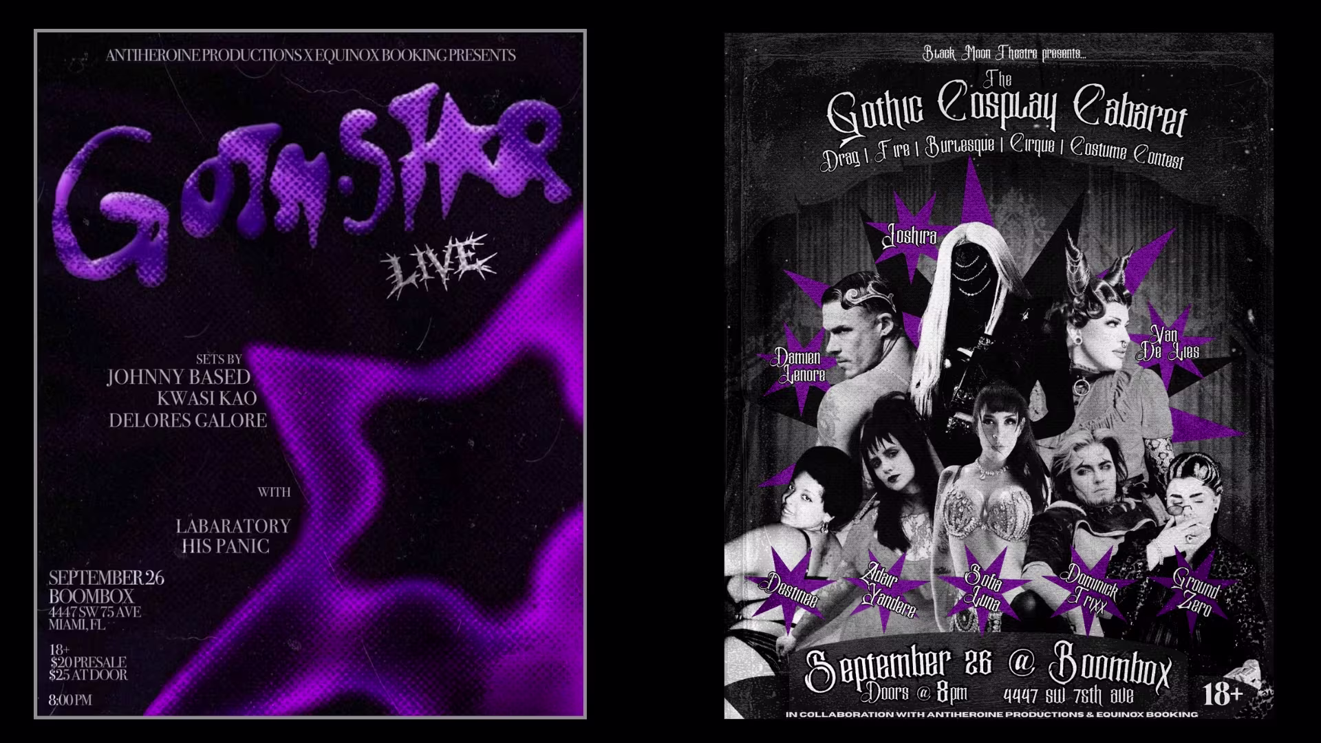 Gothstar Tour X Gothic Cabaret / Johnny Based, Kwasi Kao