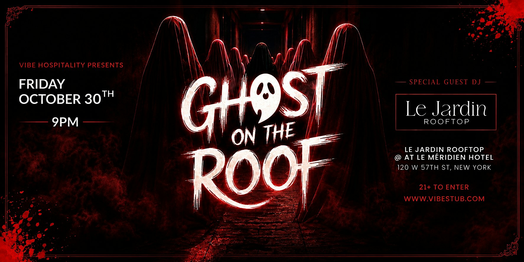 Ghost On The Roof — #1 Halloween Party in NYC @ Le Jardin Rooftop