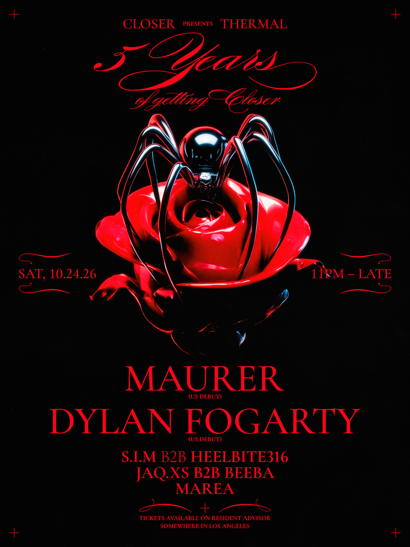 CLOSER presents THERMAL – MAURER (US Debut) & Dylan Fogarty (US Debut) [5 YEAR ANNIVERSARY]