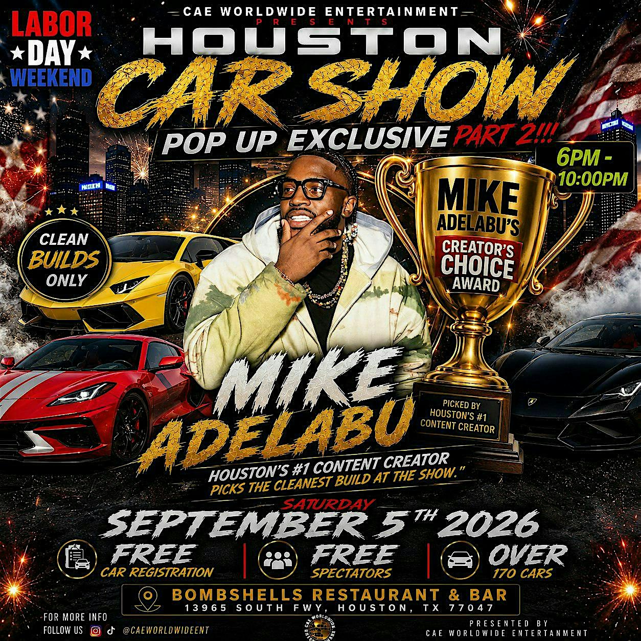 HOUSTON CAR SHOW - PART 2!!!!!!! HTX BIGGEST LABOR DAY CAR SHOW