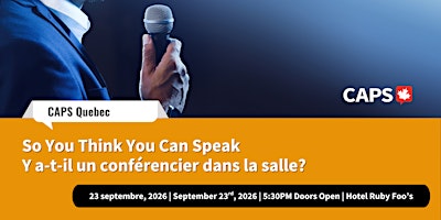 SO YOU THINK  YOU CAN SPEAK | Y A-T-IL UN CONFÉRENCIER DANS LA SALLE?