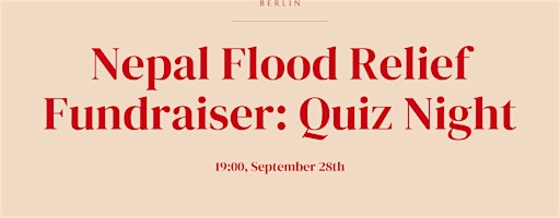 Nepal Flood Relief Fundraiser: Quiz Night