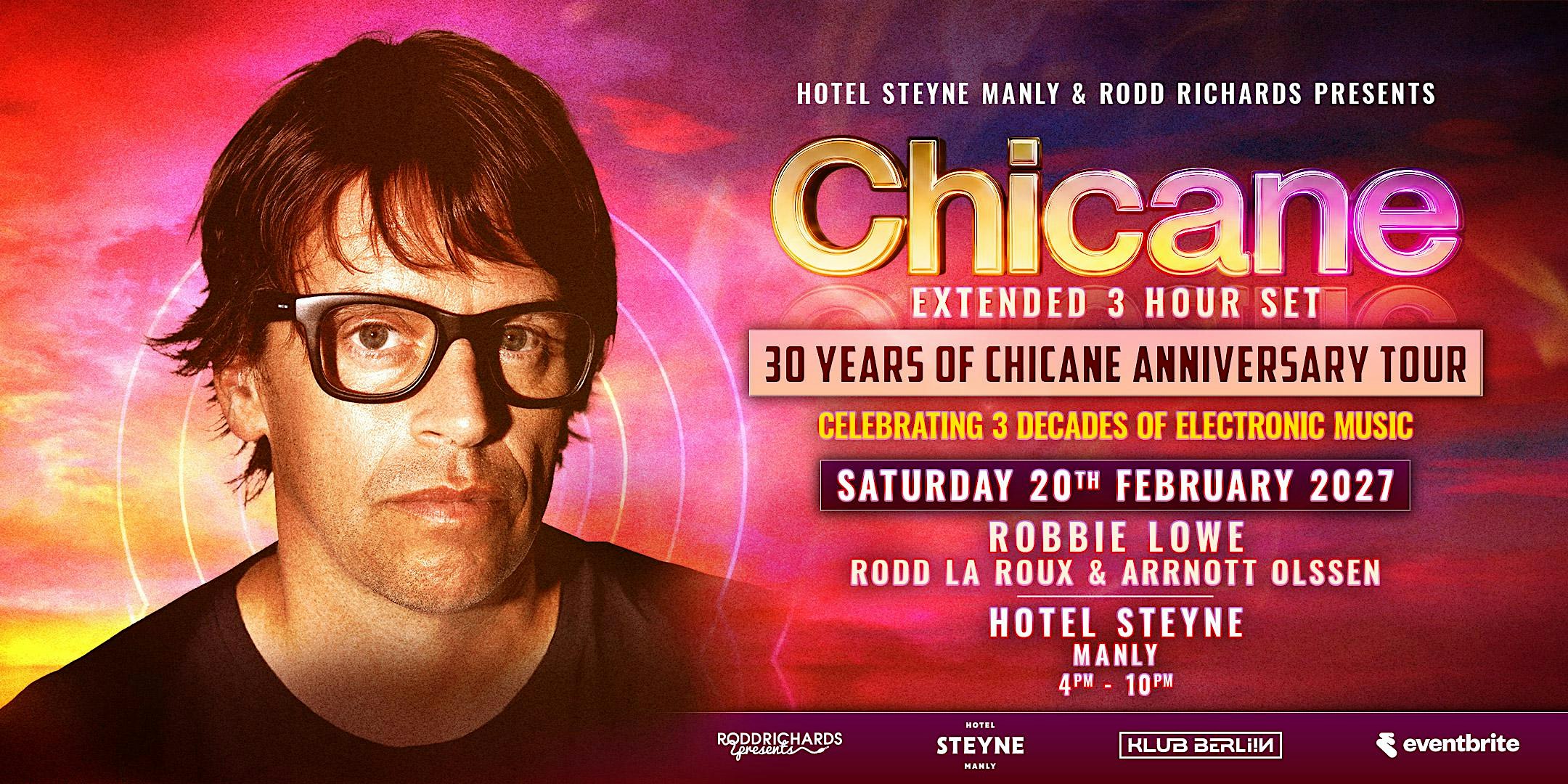 CHICANE - 30 YEAR ANNIVERSARY TOUR @ HOTEL STEYNE, MANLY