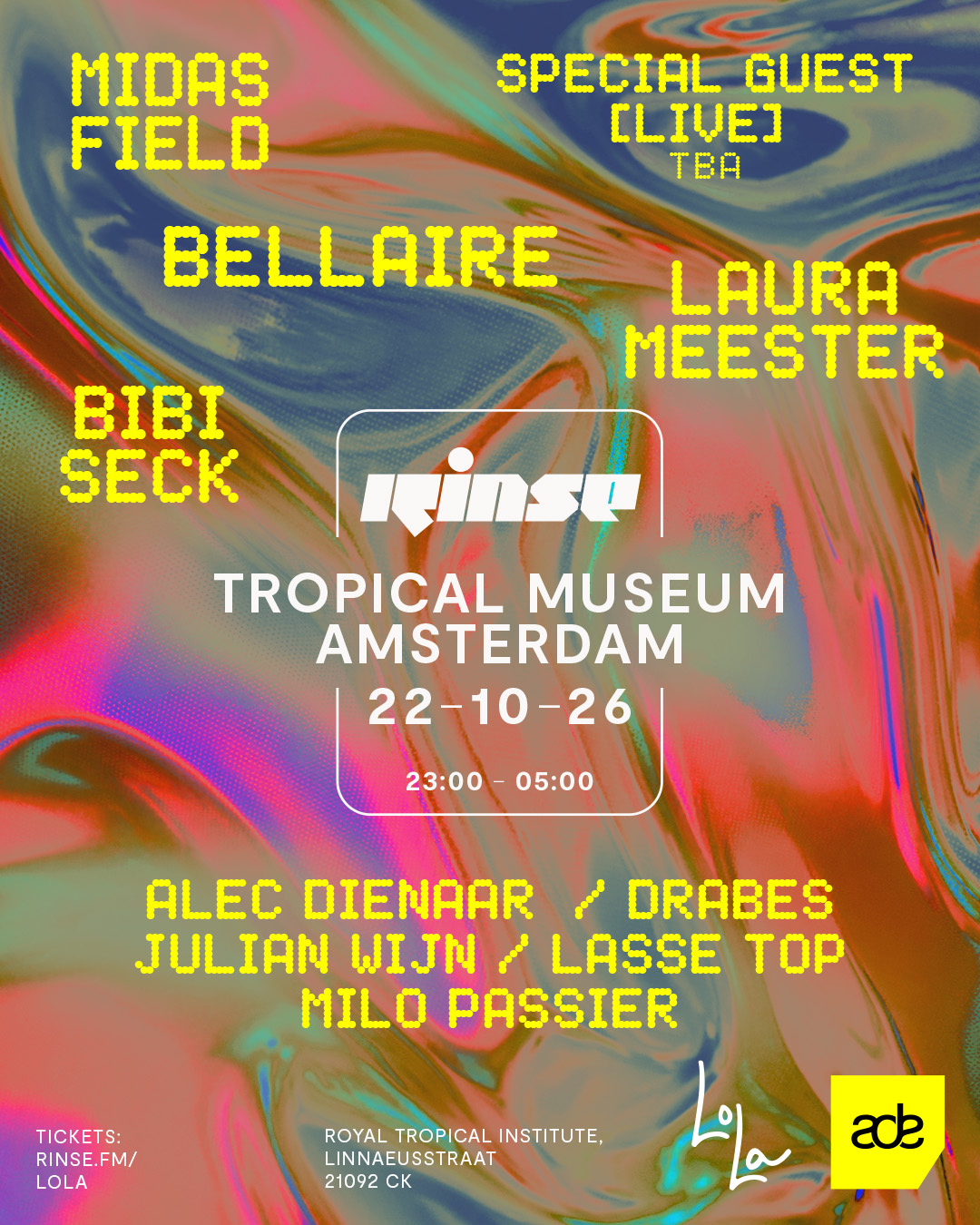 ADE:Rinse FM x Lola ft. Bellaire, Midas Field, Bibi Seck + more