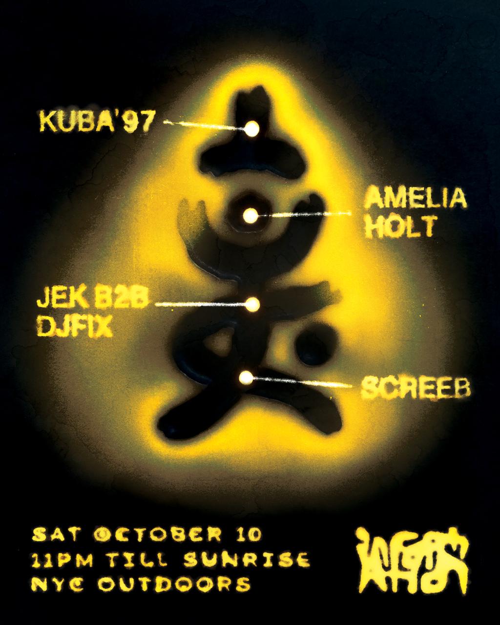 Information: Kuba'97 (US Debut) + Amelia Holt + Jek b2b djfix + Screeb