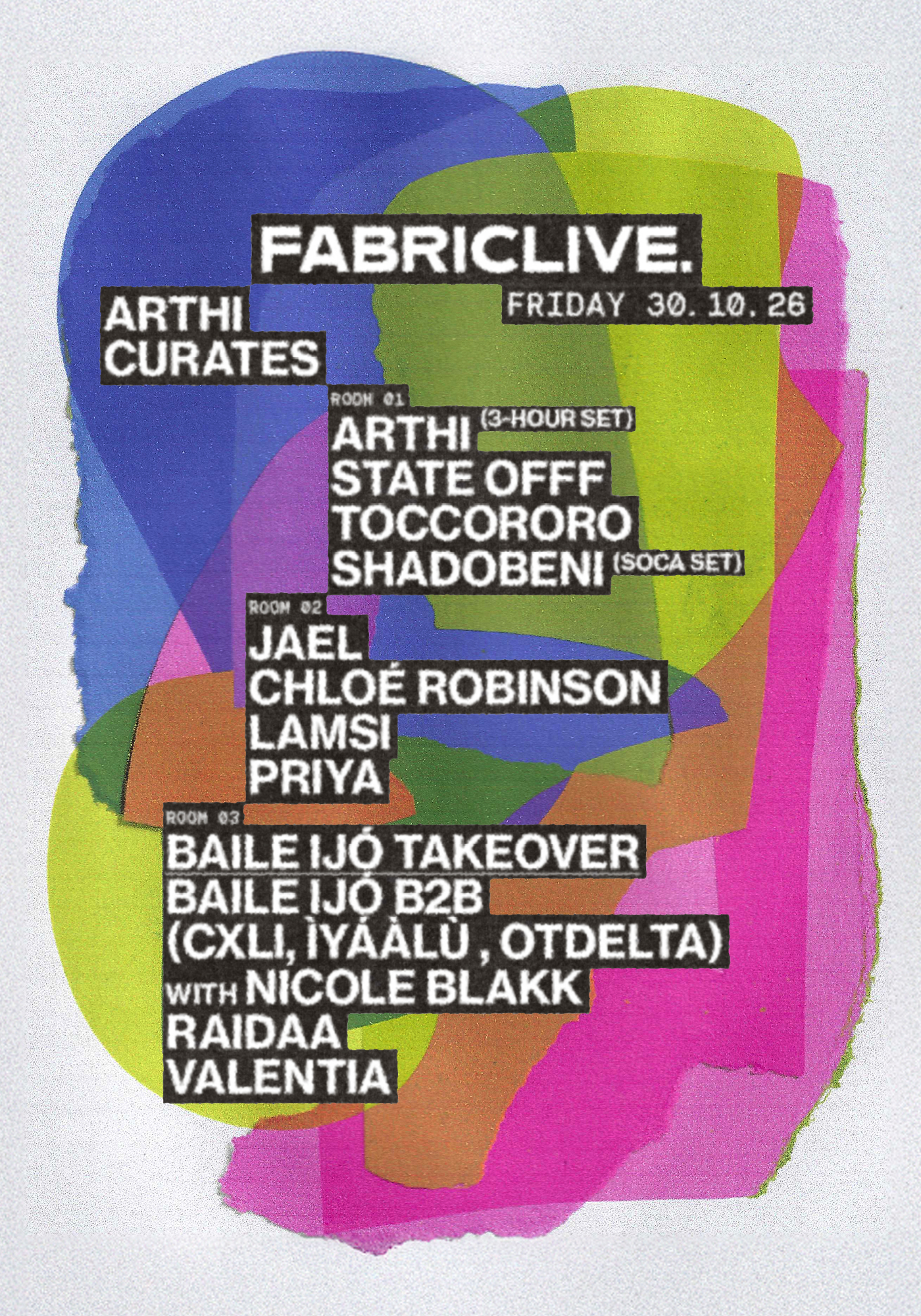 FABRICLIVE: Arthi, Chloé Robinson, JAEL, LAMSI, DJ Priya, State OFFF, TOCCORORO