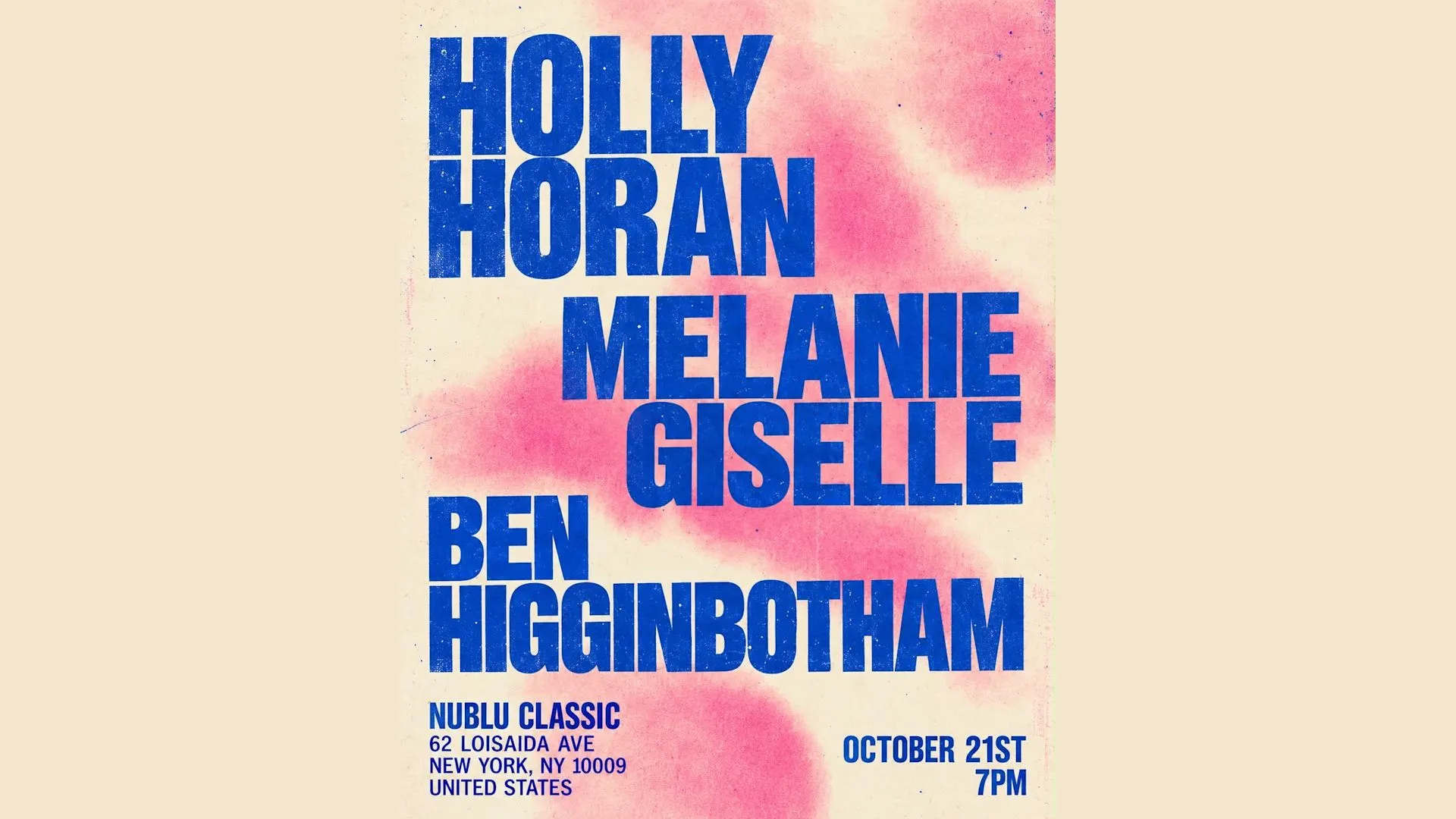 Holly Horan, Melanie Giselle, Ben Higginbotham
