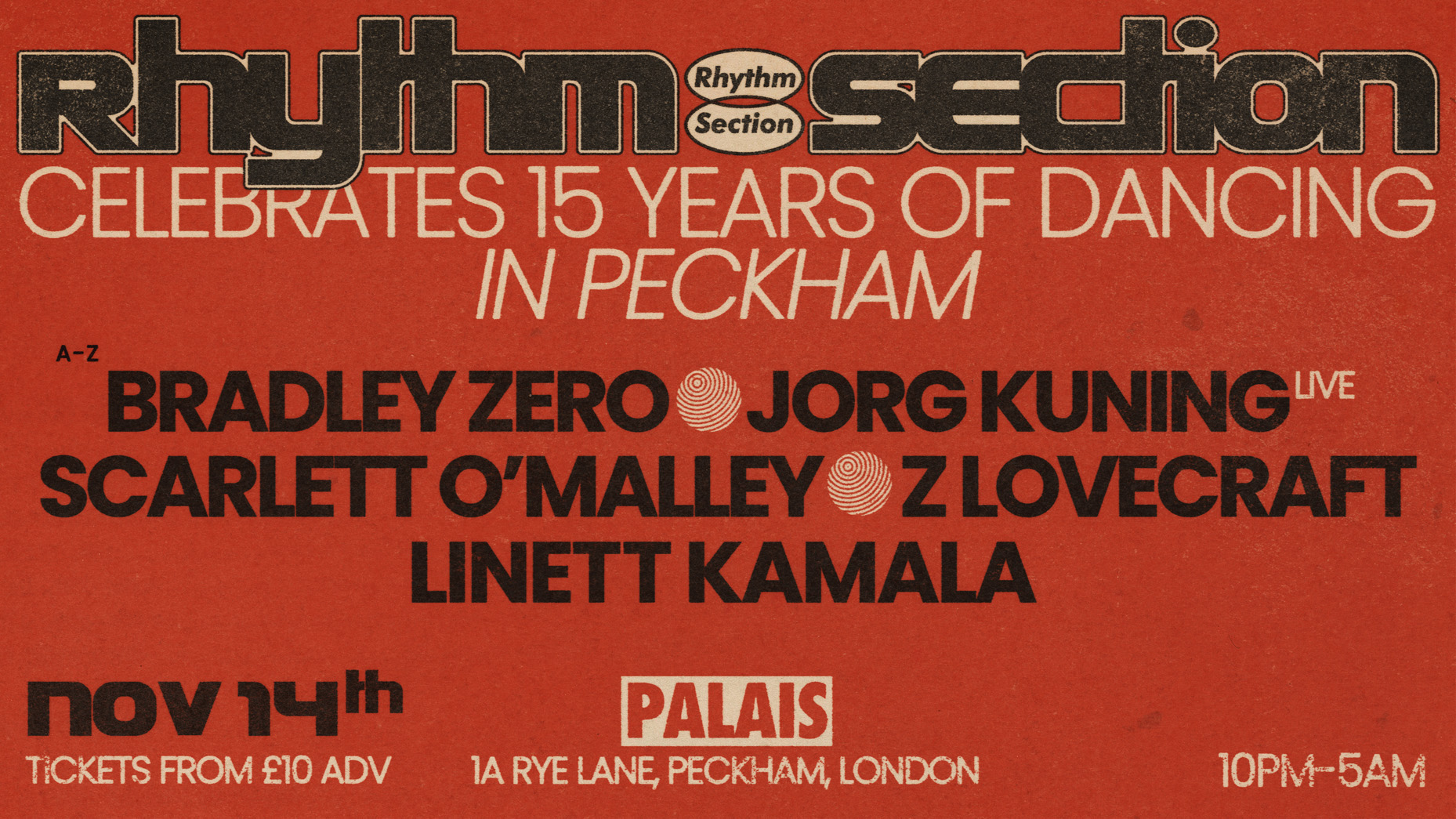 15 Years of Rhythm Section: Bradley Zero, Jorg Kunning (Live), Scarlett O'Malley + more