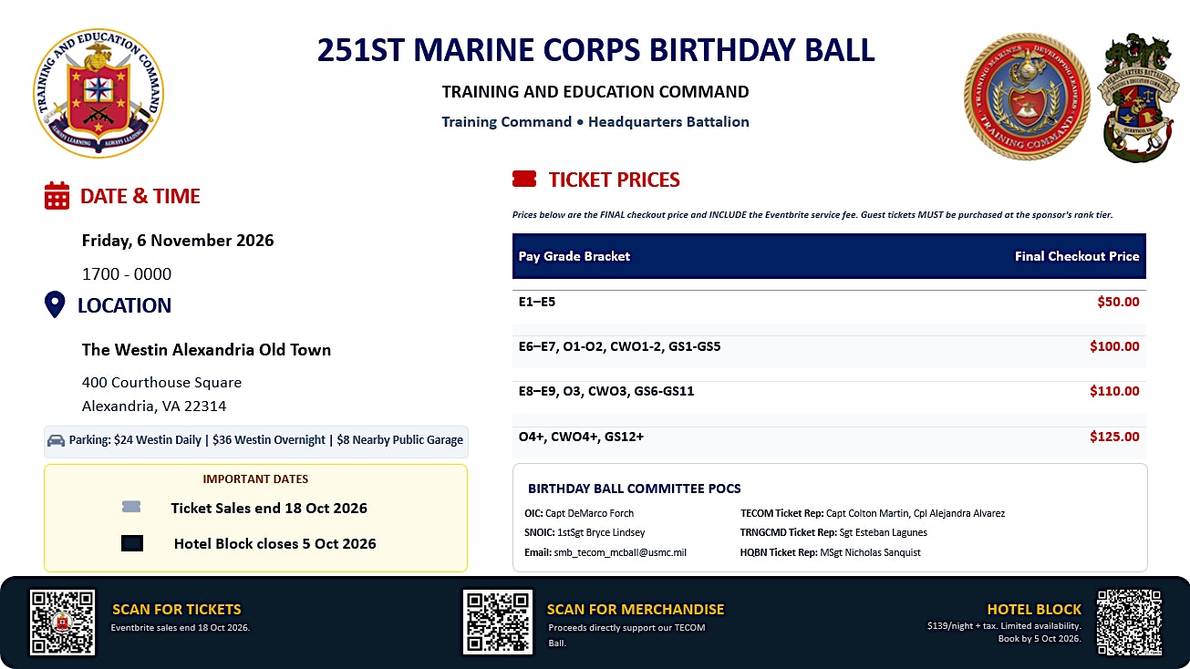 Training and Education Command 251st Marine Corps Birthday Ball