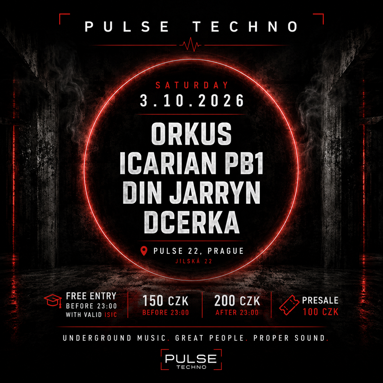 Pulse Techno with Orkus, Icarian PB1, Din Jarryn & Dcerka