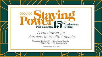 Partners In Health Canada Staying Power 15th Anniversary Celebration