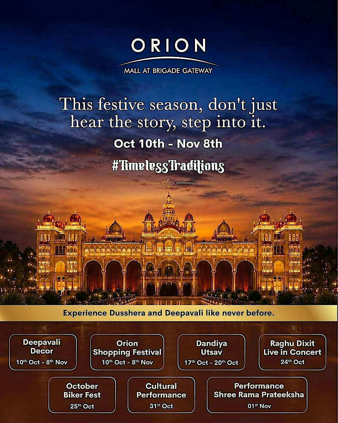Timeless Traditions – Dussehra & Deepavali Celebrations at Orion Mall